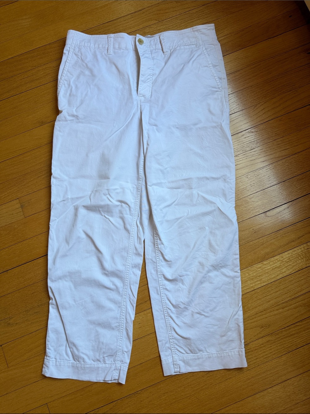 Everlane White Straight-Leg Cotton Pants